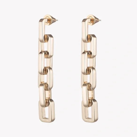 Eddie Borgo $250 Supra Link 12 Karat Gold Pleated Earrings - Picture 1 of 2